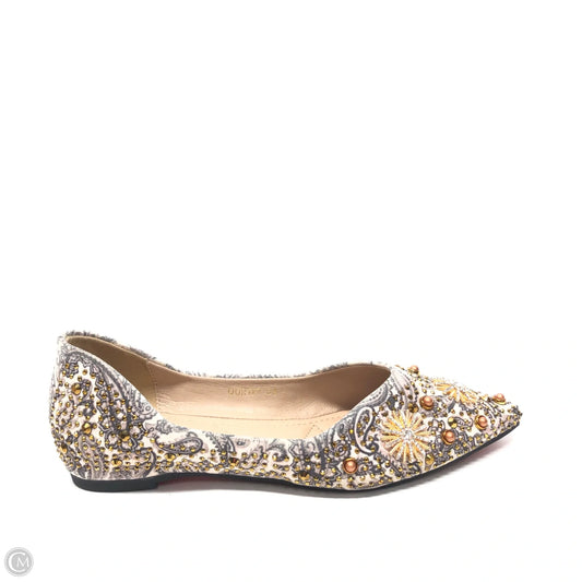 Shoes Flats By Clothes Mentor In Gold & Grey, Size: 7.5