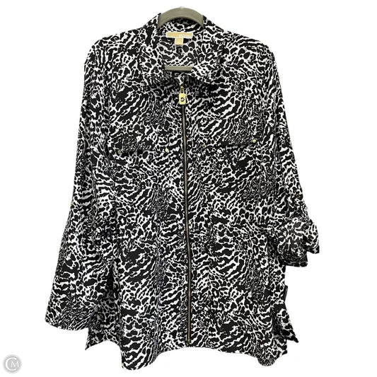 Top Long Sleeve By Michael By Michael Kors In Black & White, Size: 2x