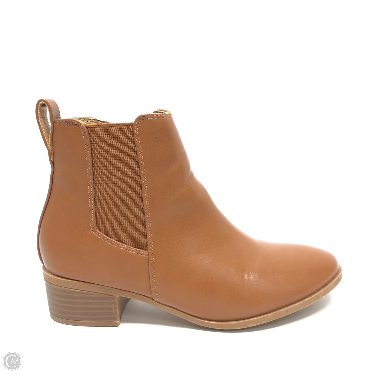 Boots Ankle Heels By Top Moda In Brown, Size: 5