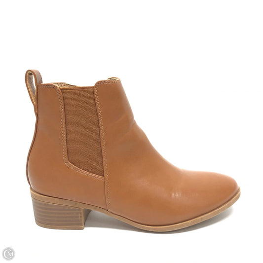 Boots Ankle Heels By Top Moda In Brown, Size: 5