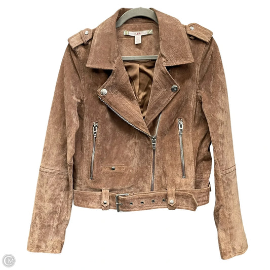 Jacket Moto Leather By Chelsea And Violet In Brown, Size: M