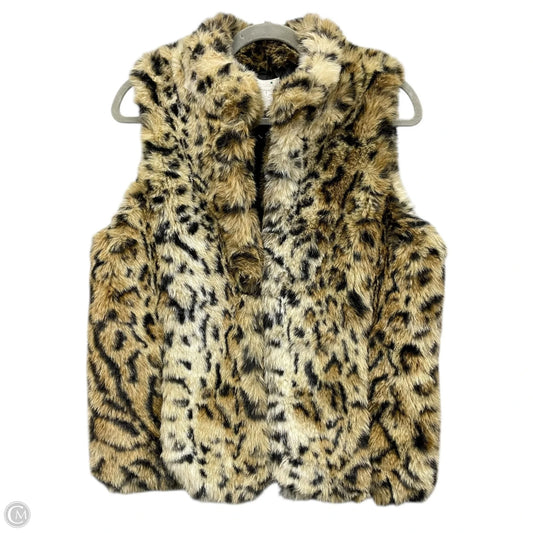 Vest Faux Fur & Sherpa By Chicos In Animal Print, Size: M