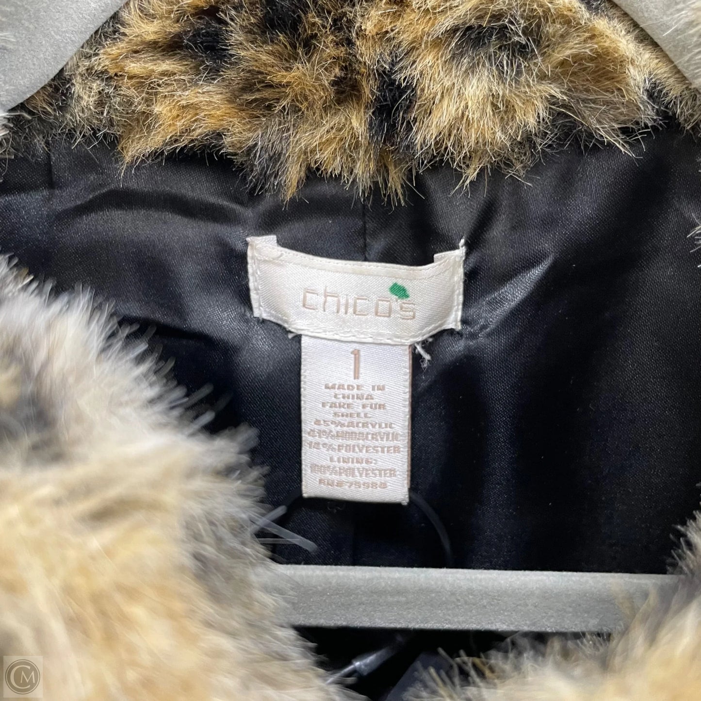 Vest Faux Fur & Sherpa By Chicos In Animal Print, Size: M