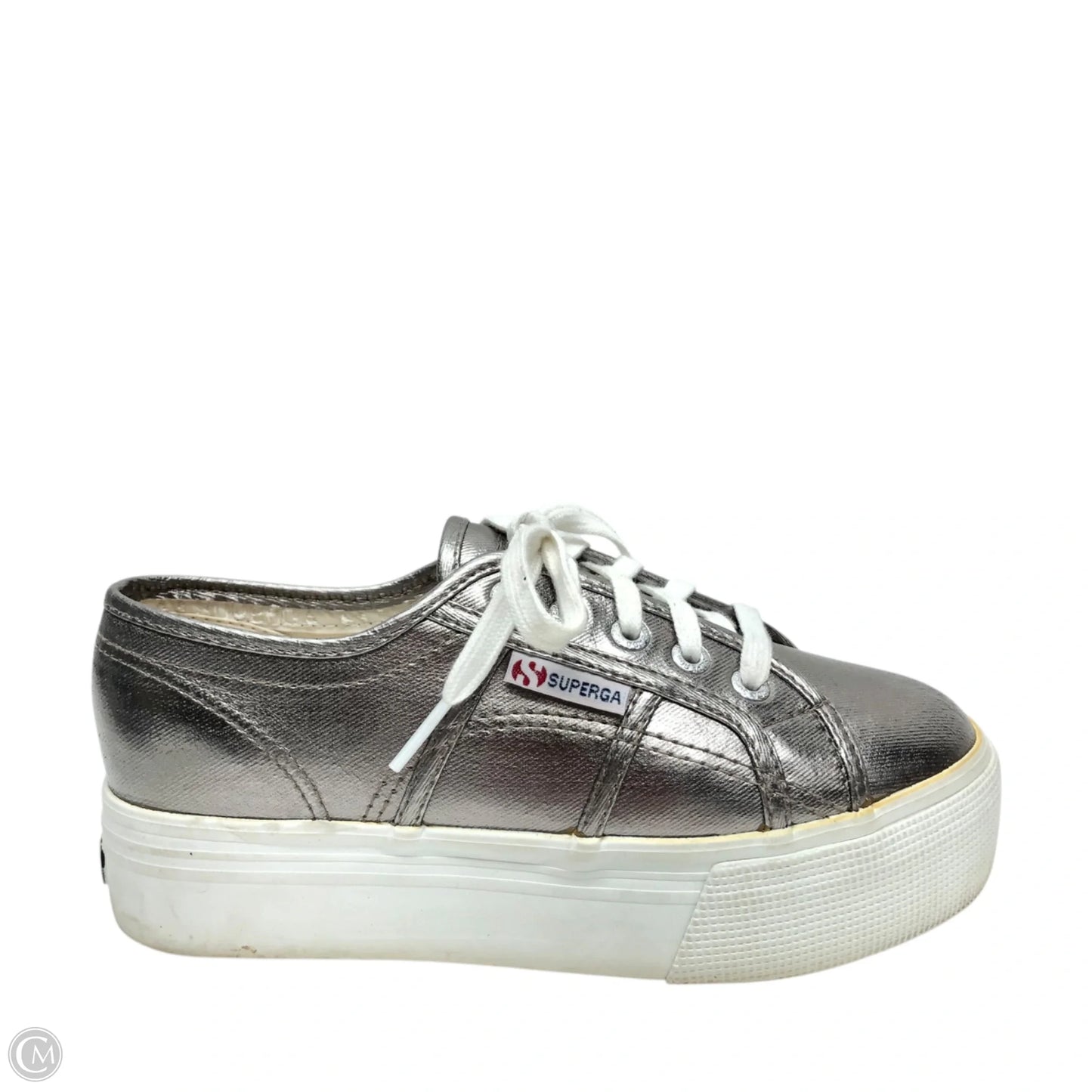 Shoes Sneakers Platform By Superga In Silver, Size: 6