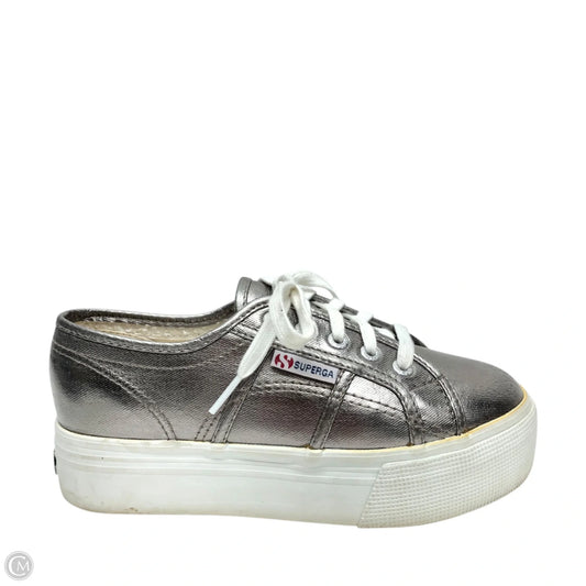 Shoes Sneakers Platform By Superga In Silver, Size: 6