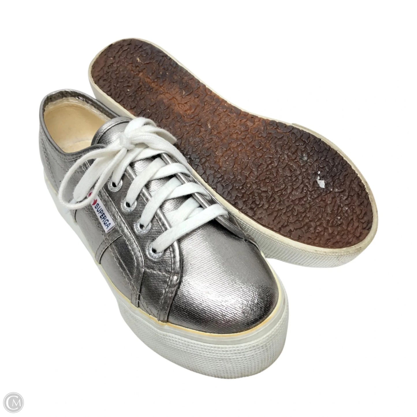 Shoes Sneakers Platform By Superga In Silver, Size: 6