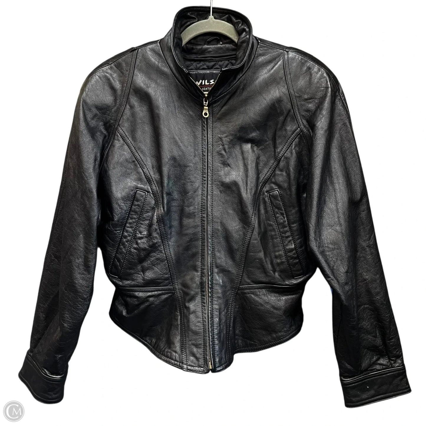 Jacket Leather By Wilsons Leather In Black, Size: S