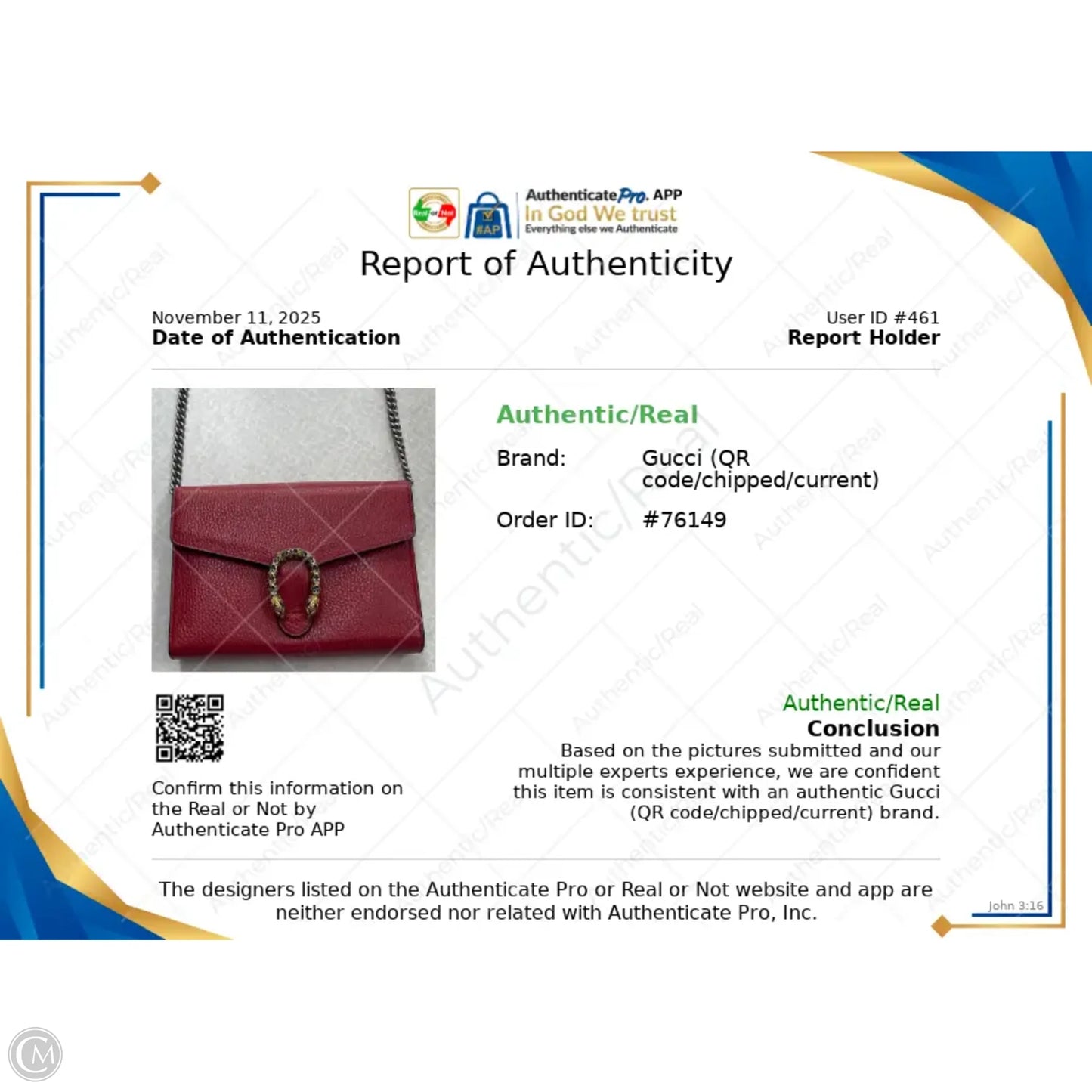 Crossbody Luxury Designer By Gucci, Size: Small