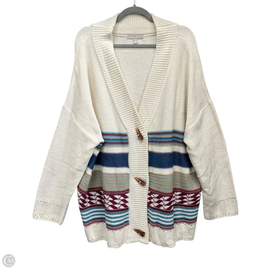 Sweater Cardigan By Woman Within In Cream, Size: 3x