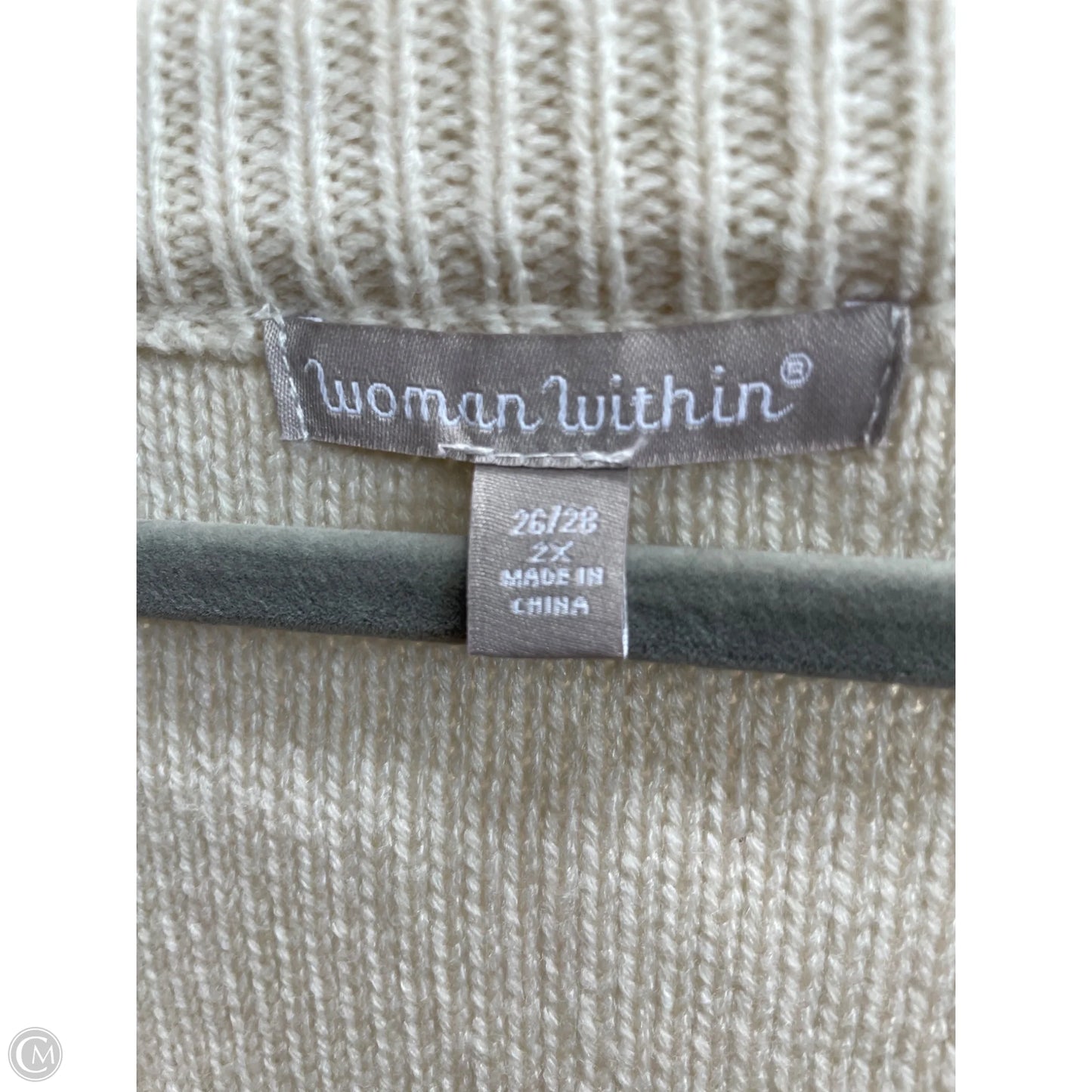 Sweater Cardigan By Woman Within In Cream, Size: 3x