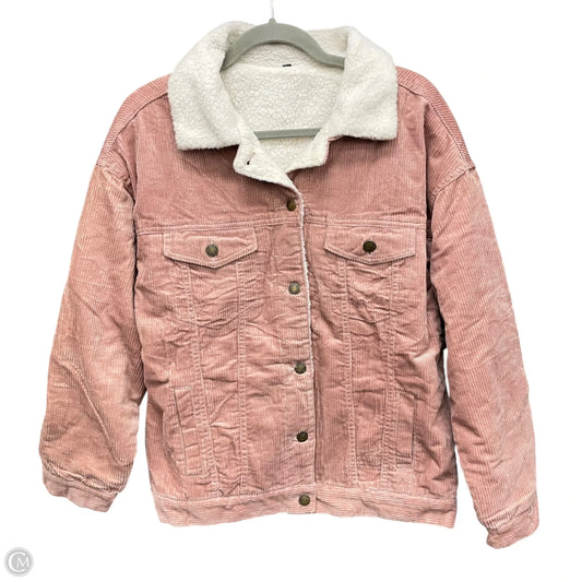 Jacket Shirt By Clothes Mentor In Pink, Size: M