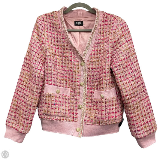 Sweater Cardigan By Fate In Pink, Size: S