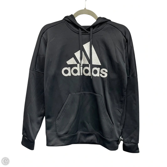 Athletic Sweatshirt Hoodie By Adidas In Black, Size: S