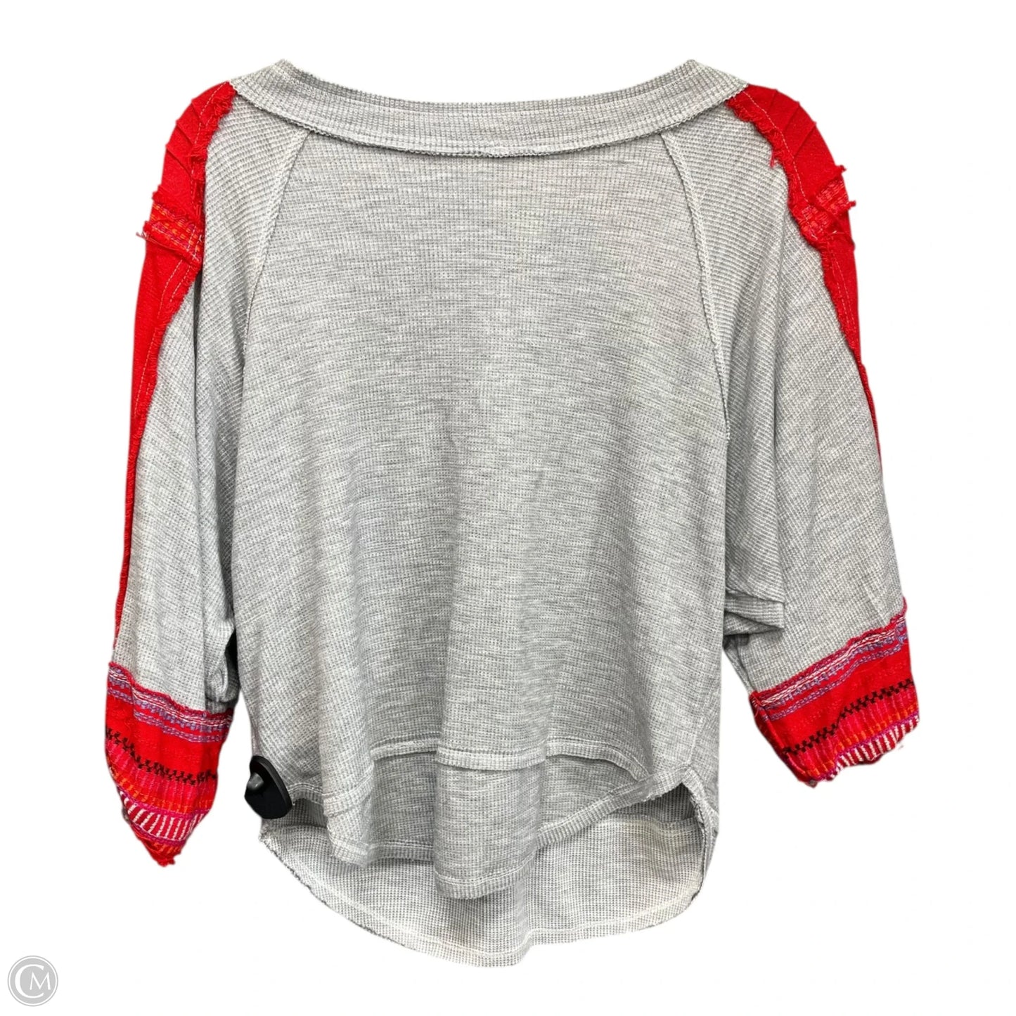 Top 3/4 Sleeve By We The Free In Grey & Red, Size: S
