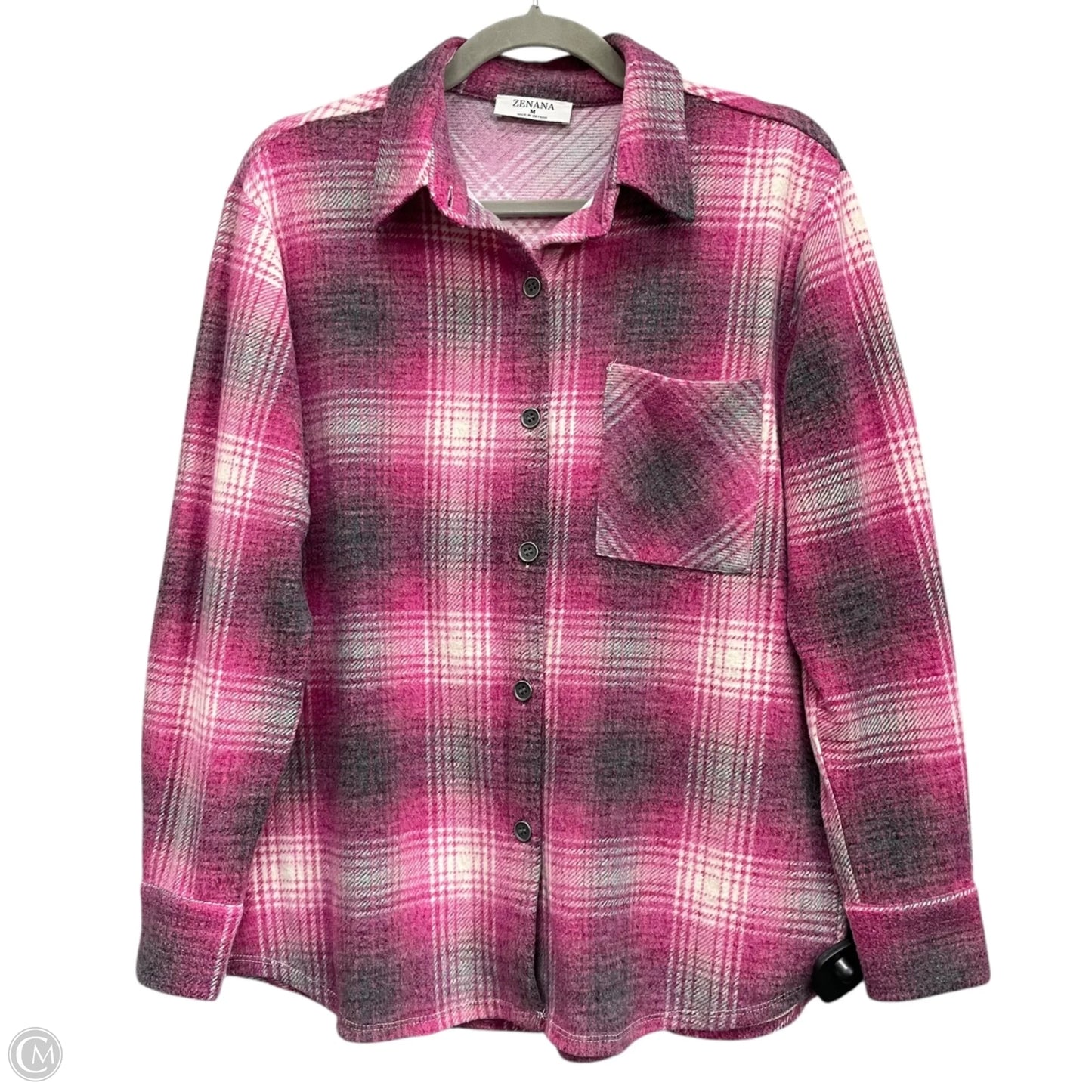 Top Long Sleeve By Zenana In Pink, Size: M