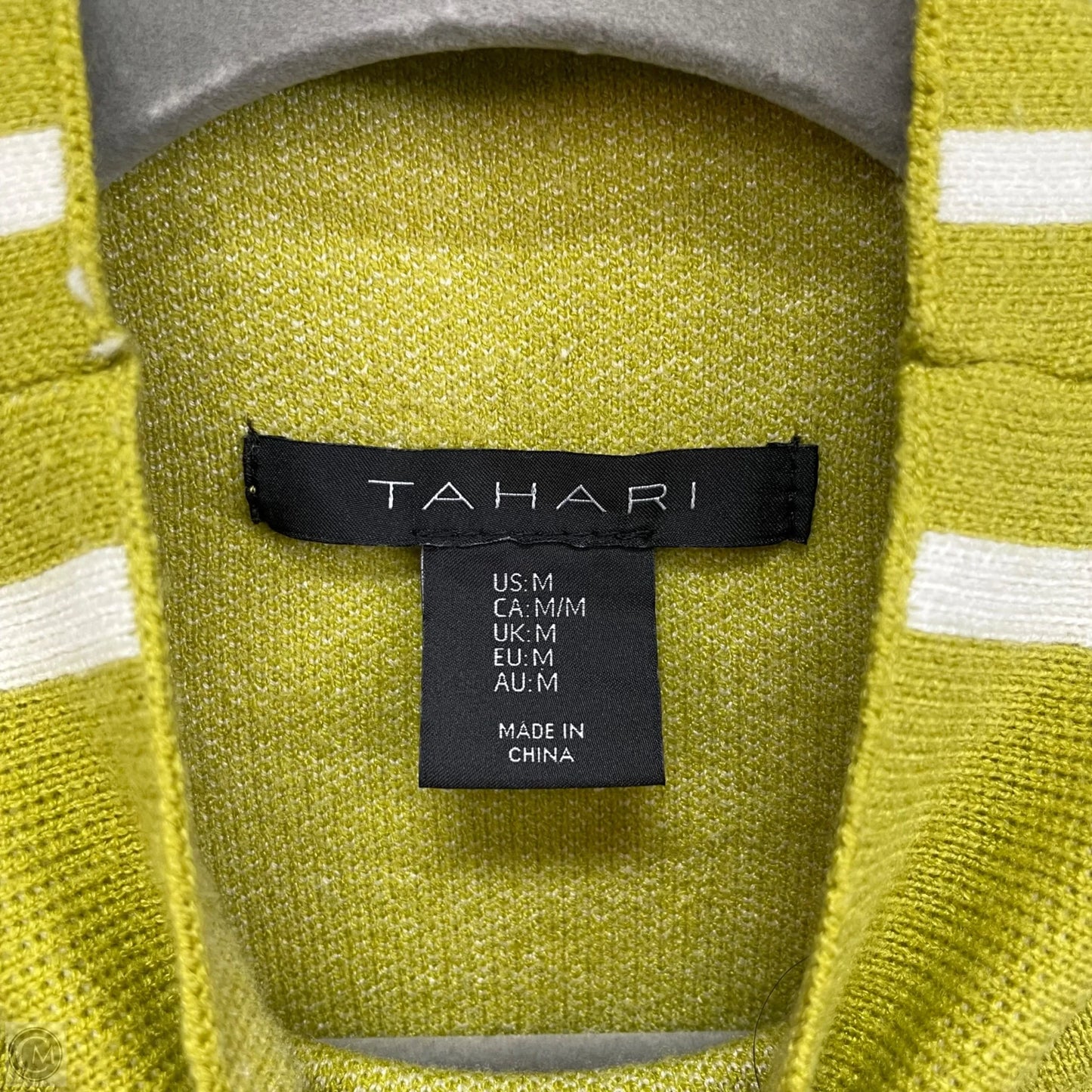 Sweater By Tahari In Chartreuse, Size: M
