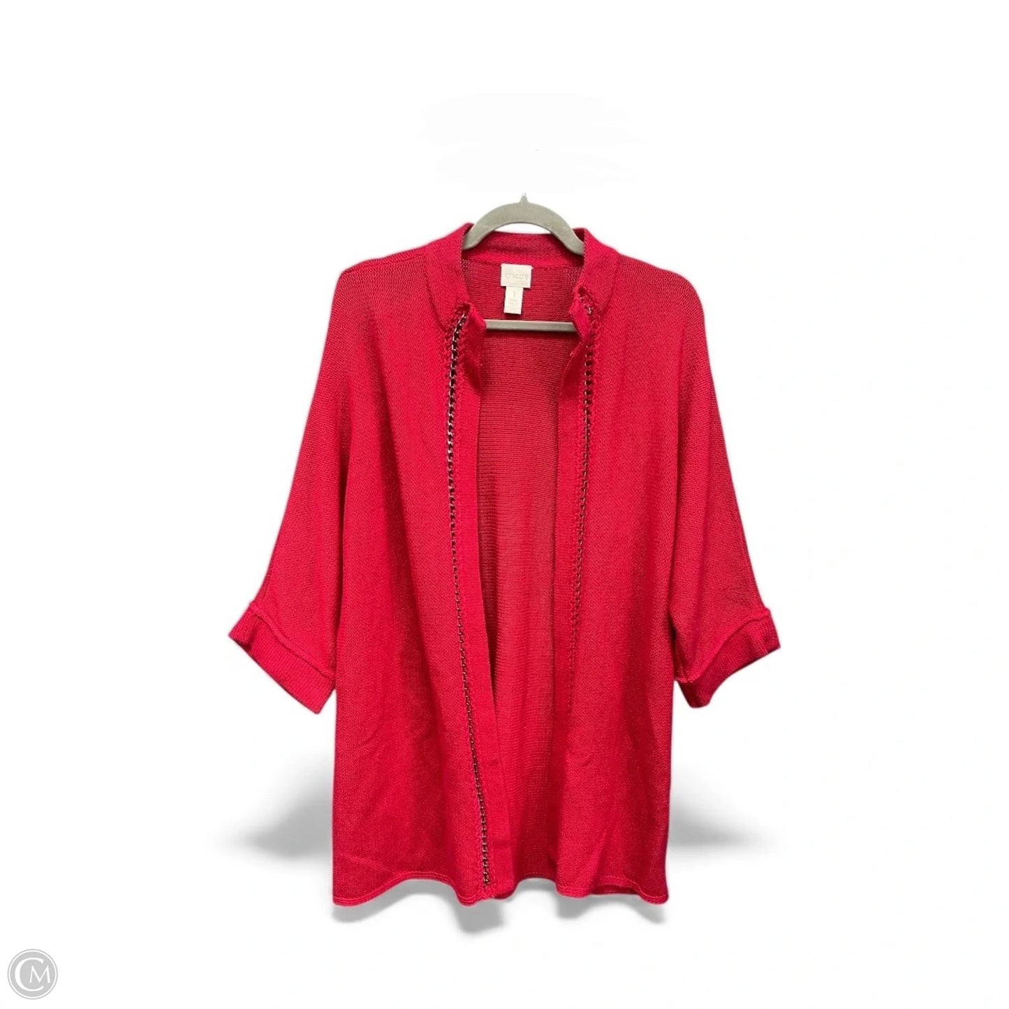 Sweater Cardigan By Chicos In Red, Size: M