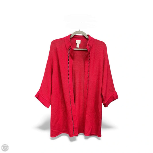 Sweater Cardigan By Chicos In Red, Size: M