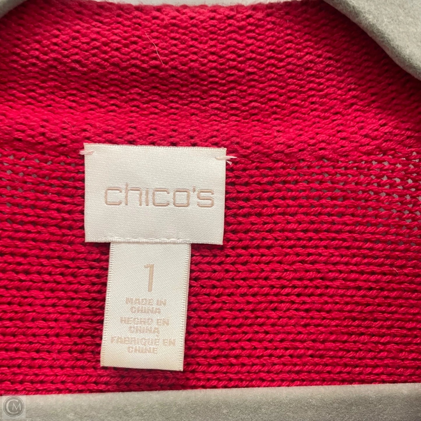 Sweater Cardigan By Chicos In Red, Size: M