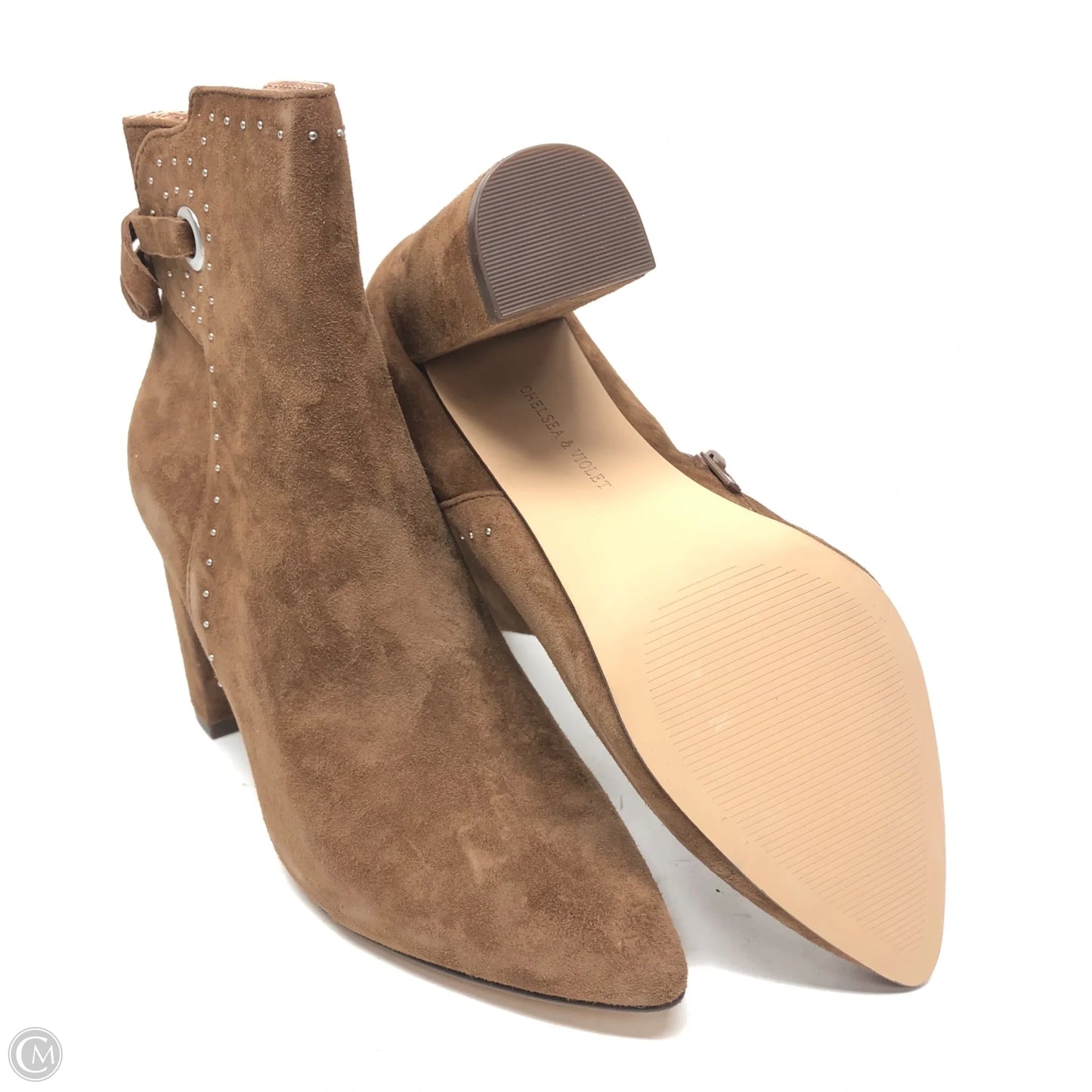Boots Ankle Heels By Chelsea And Violet In Brown, Size: 7