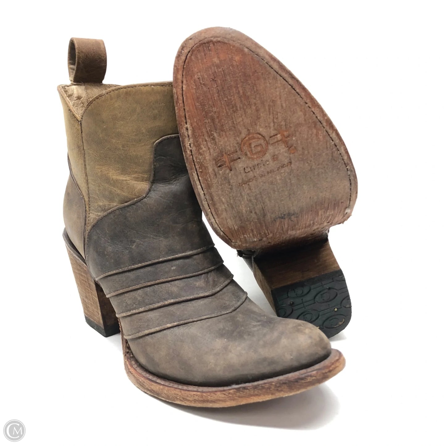 Boots Ankle Heels By Cmc In Brown, Size: 6.5