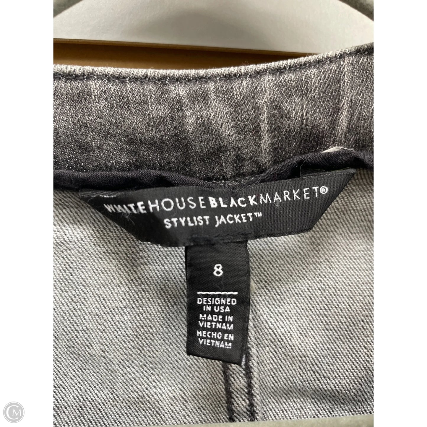 Jacket Denim By White House Black Market In Grey, Size: 8
