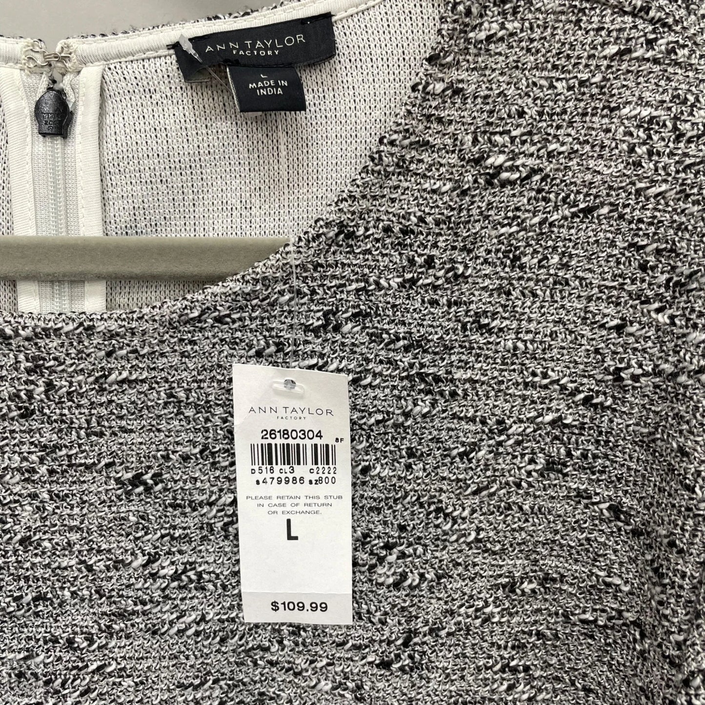 Dress Casual Short By Ann Taylor In Black & Grey, Size: L