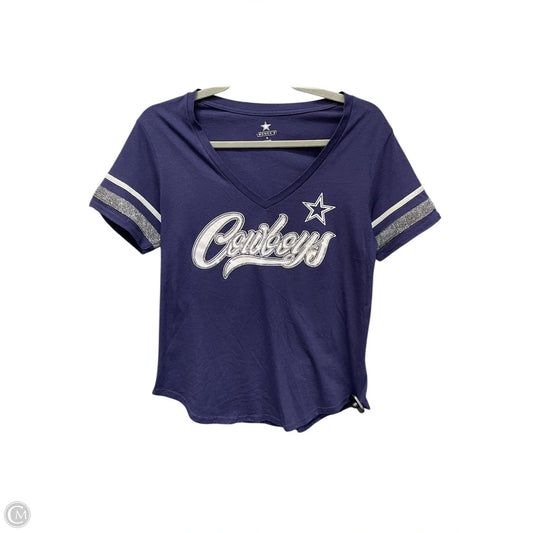 Top Short Sleeve By Nfl In Blue & Silver, Size: S