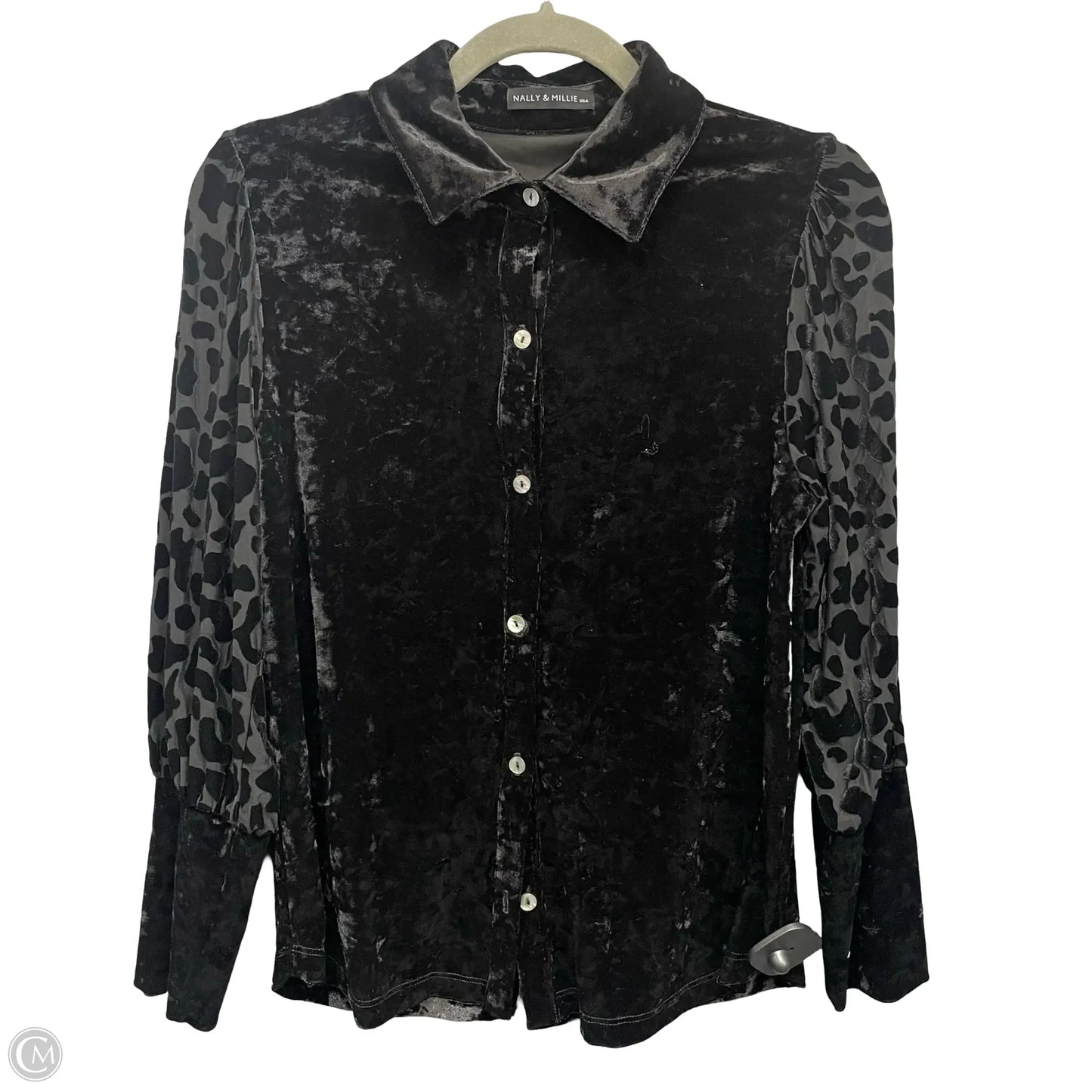 Blouse Long Sleeve By Nally And Millie In Black, Size: S
