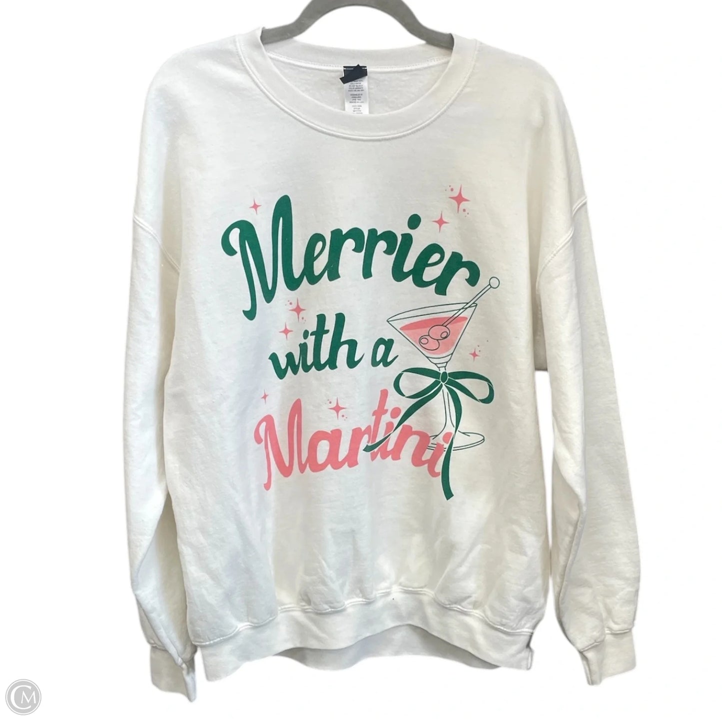 Sweatshirt Crewneck By Sweet Claire In Ivory, Size: M