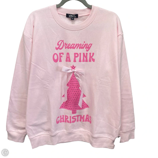 Sweatshirt Crewneck By Clothes Mentor In Pink, Size: L
