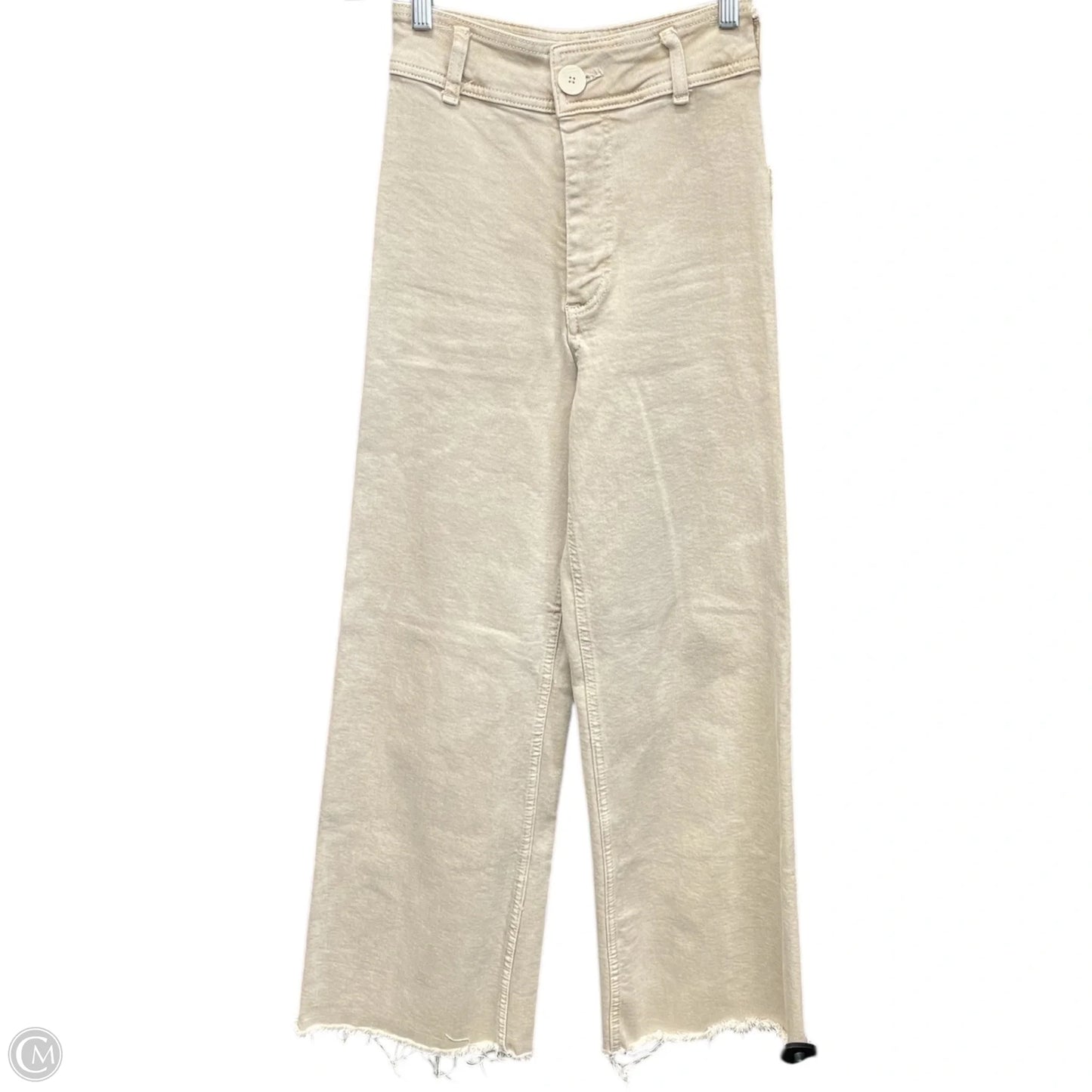 Jeans Wide Leg By Zara In Beige, Size: 0