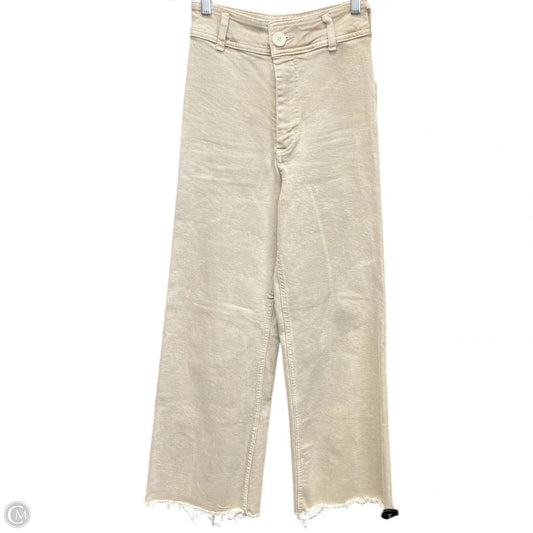 Jeans Wide Leg By Zara In Beige, Size: 0