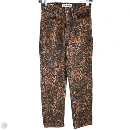 Jeans Straight By Dkny In Black & Brown, Size: 2