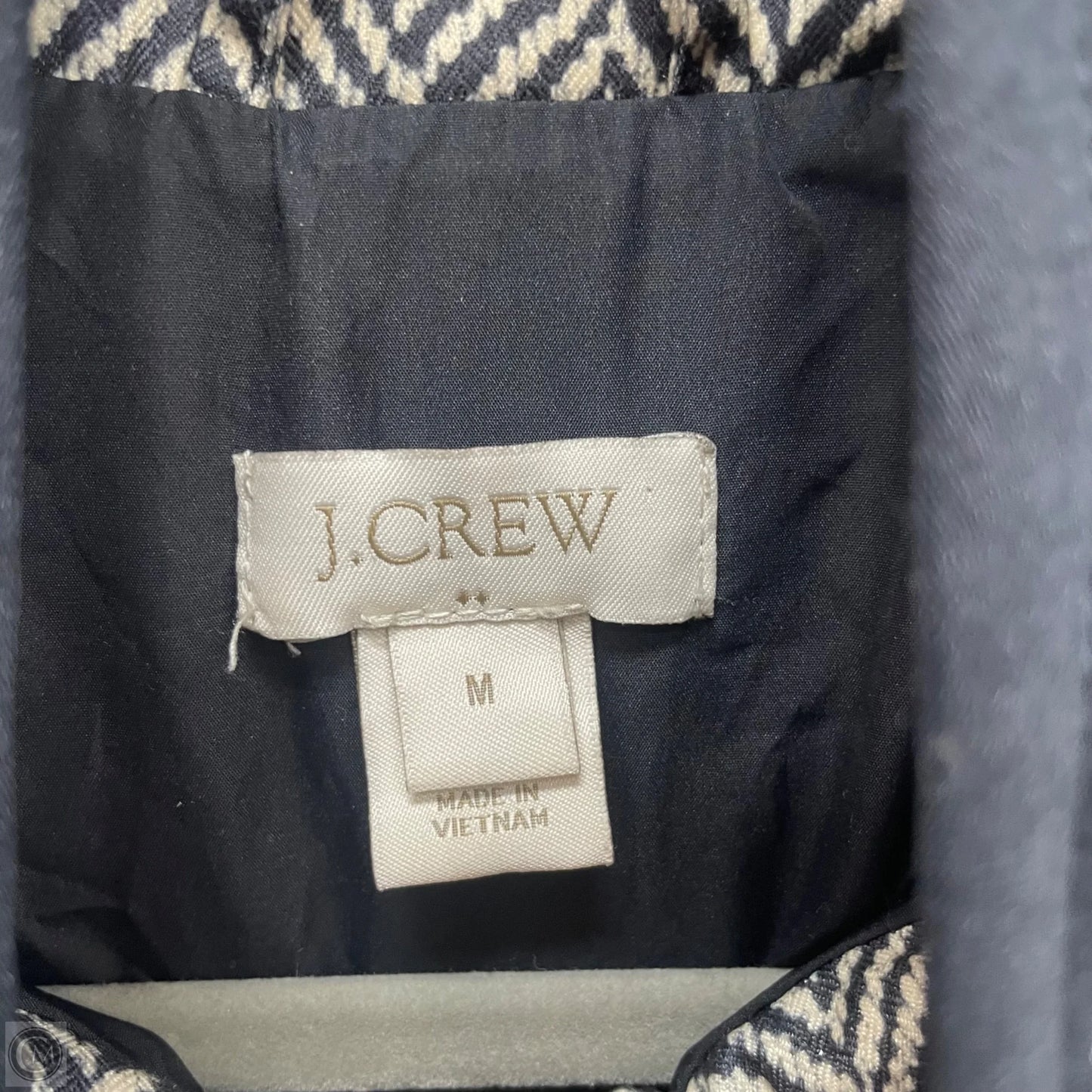 Vest Puffer & Quilted By J. Crew In Black & Cream, Size: M