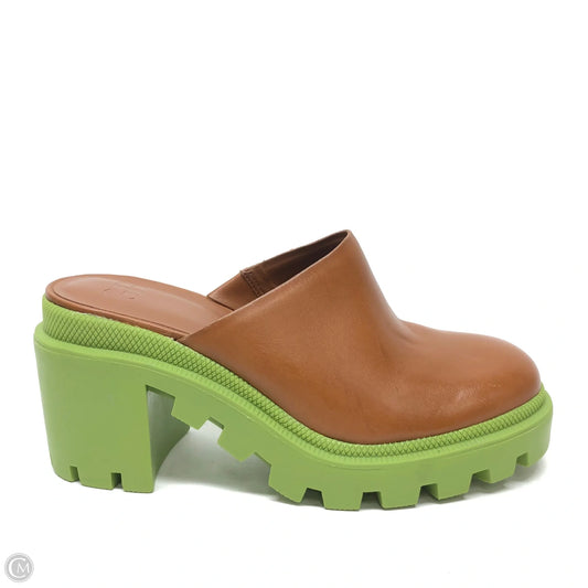 Shoes Heels Block By Gianni Bini In Brown & Green, Size: 7