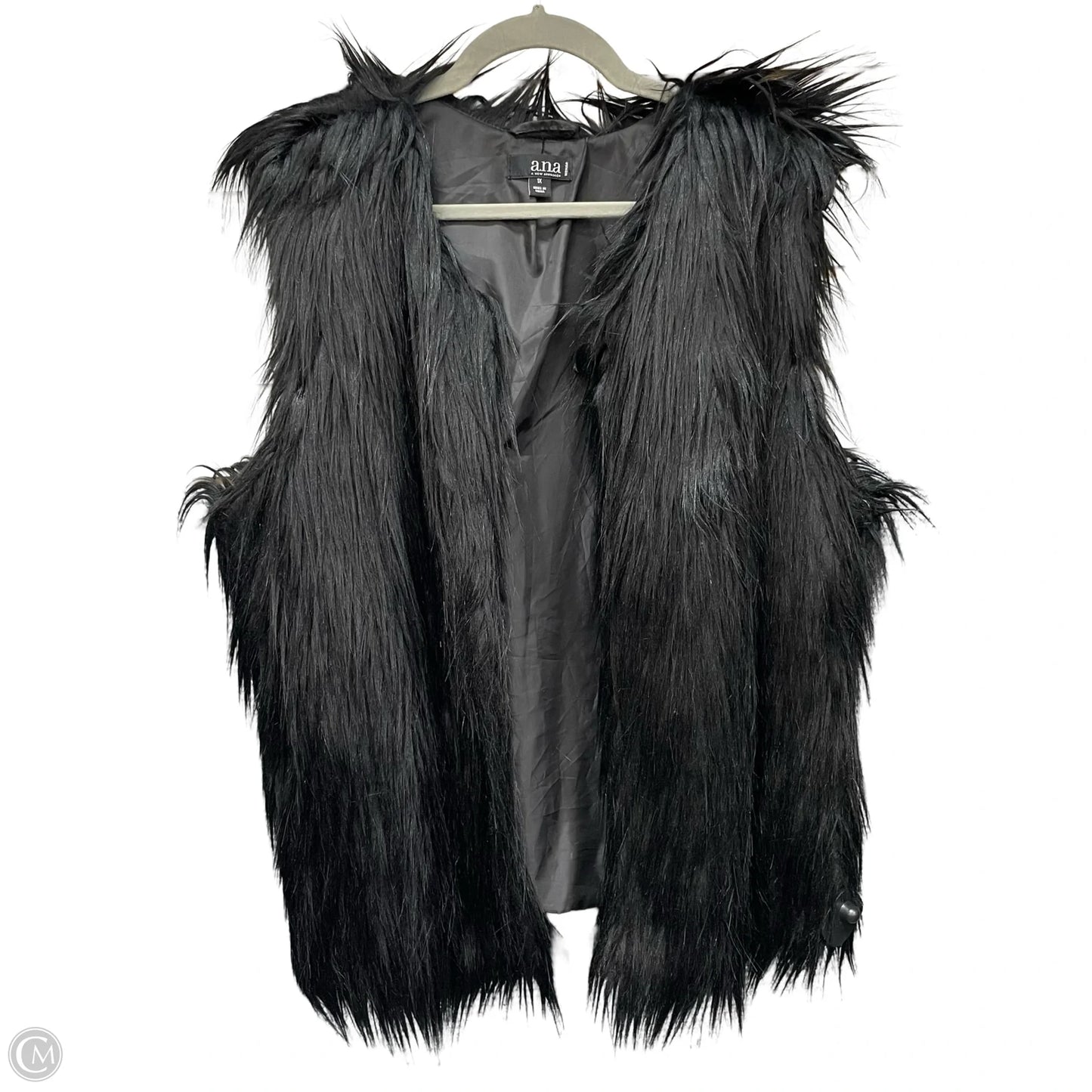 Vest Faux Fur & Sherpa By Ana In Black, Size: 1x
