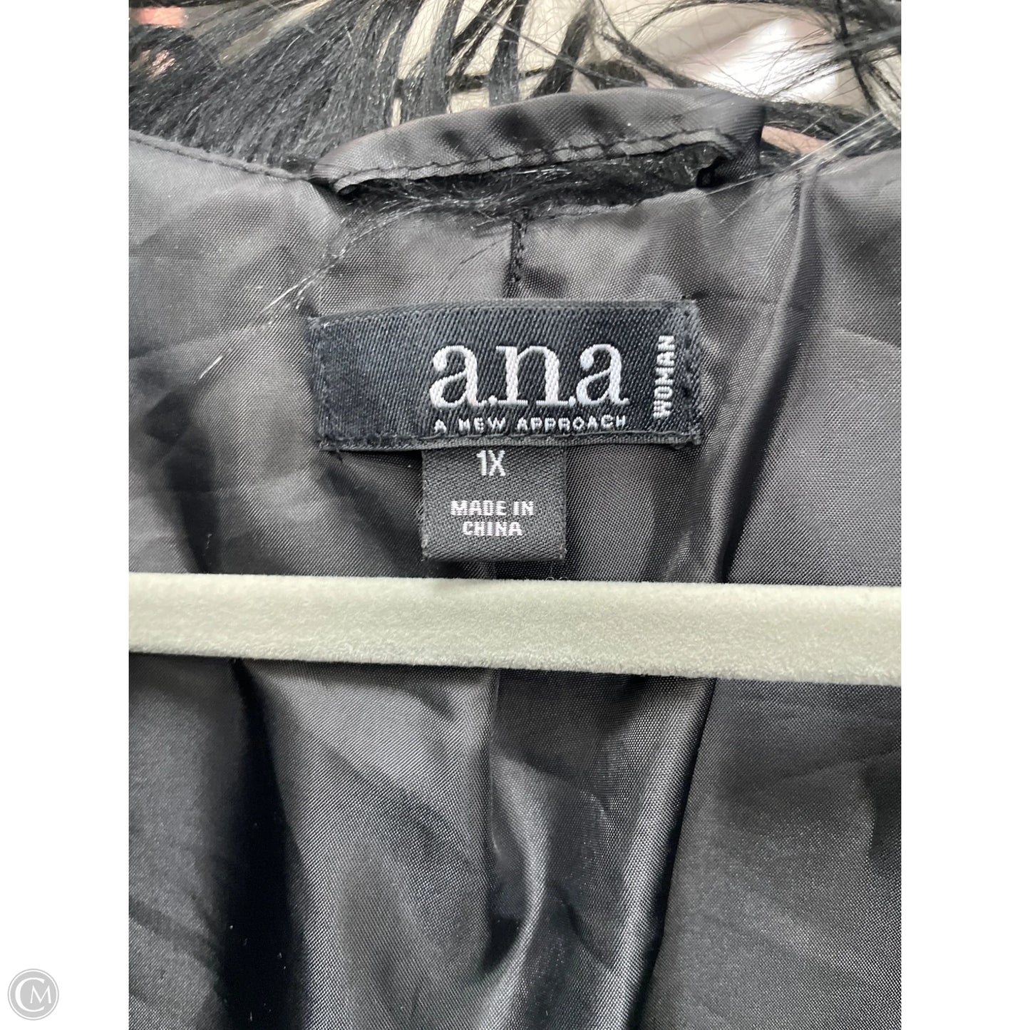 Vest Faux Fur & Sherpa By Ana In Black, Size: 1x