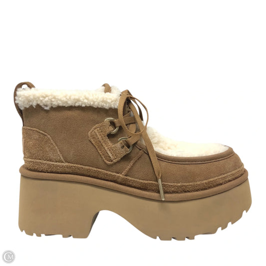 Boots Designer By Ugg In Brown & Cream, Size: 9