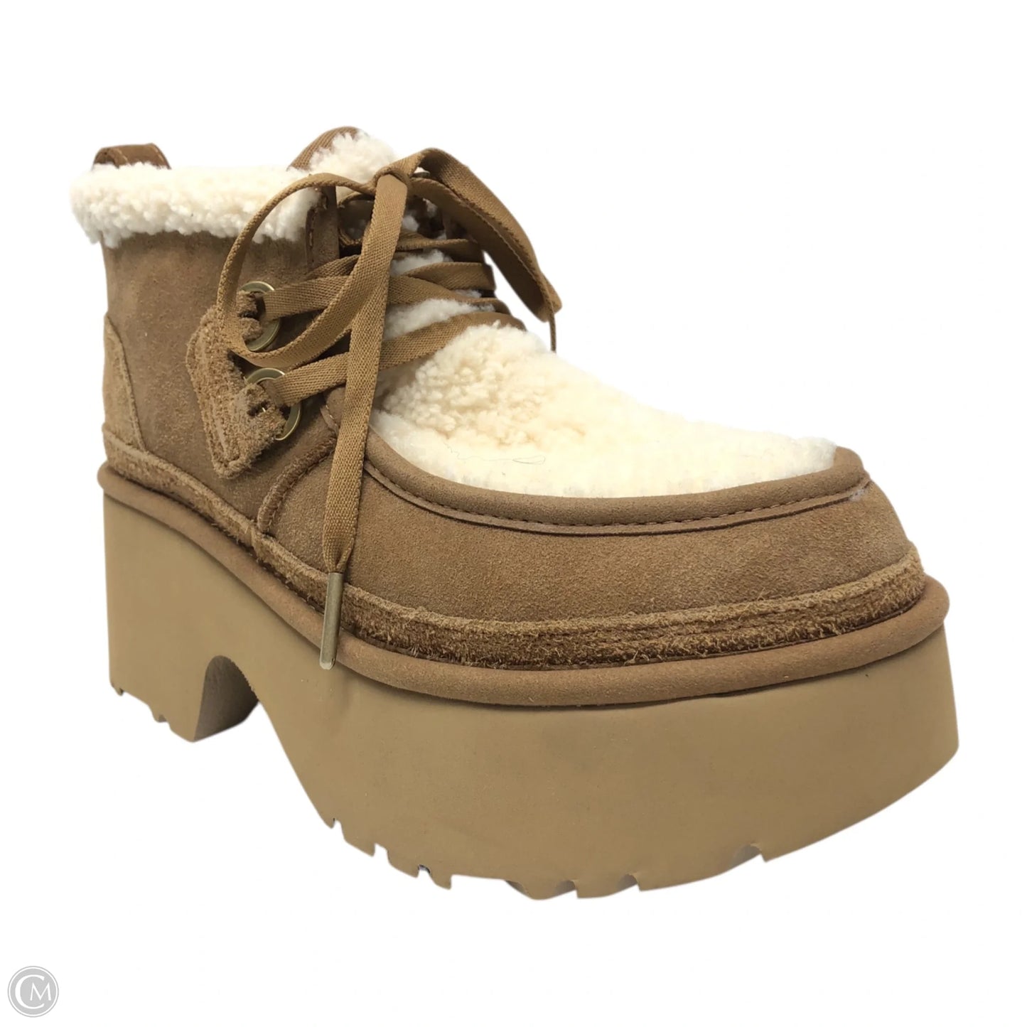 Boots Designer By Ugg In Brown & Cream, Size: 9