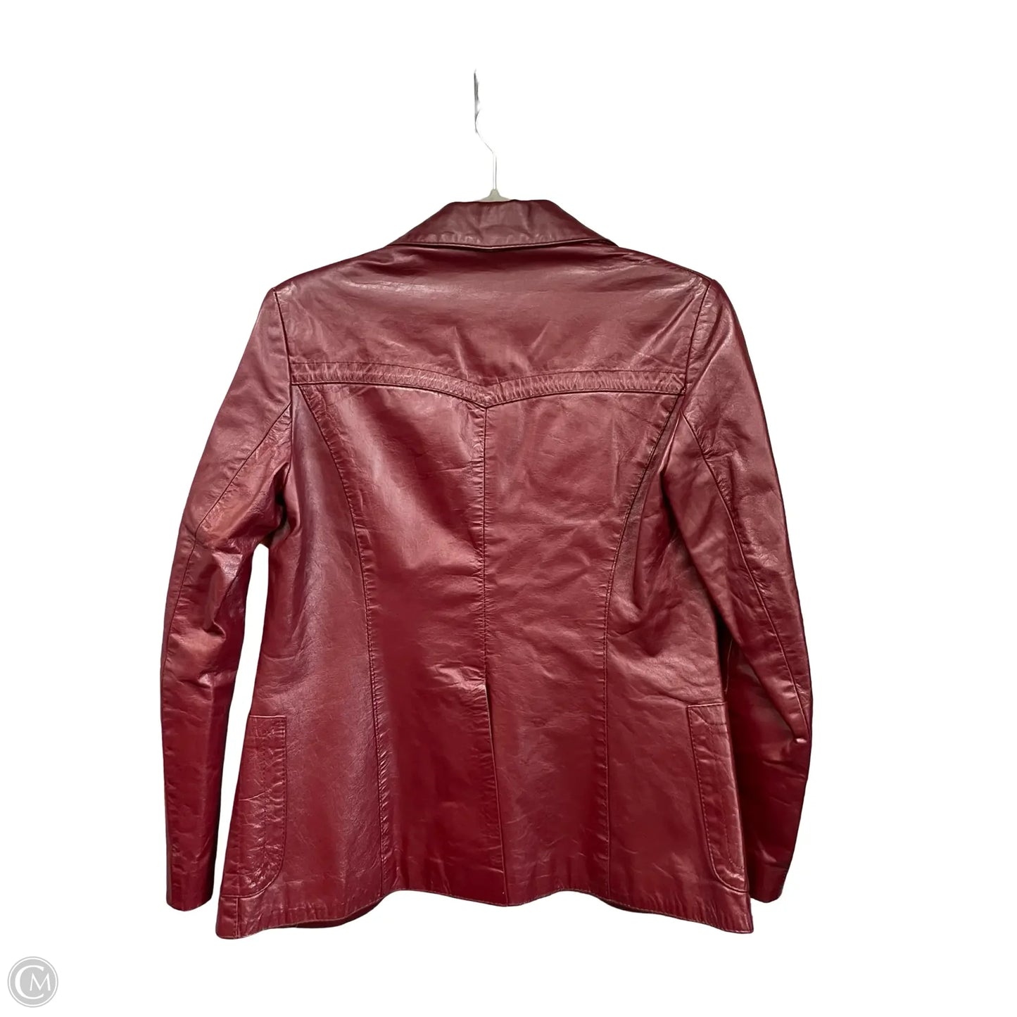 Jacket Leather By Clothes Mentor In Maroon, Size: 8