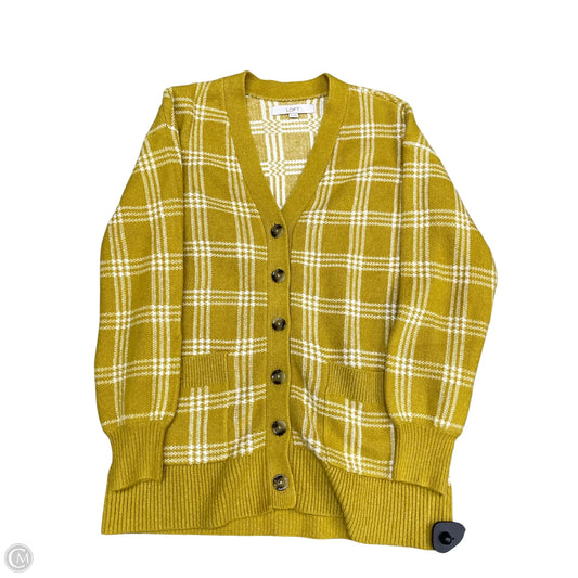 Sweater Cardigan By Loft In Yellow, Size: Xs