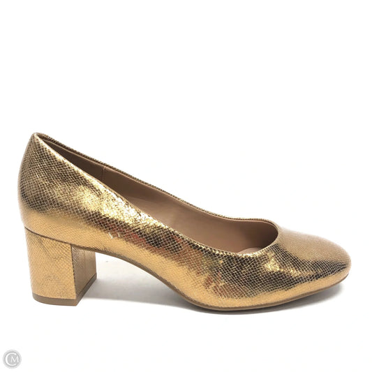 Shoes Heels Block By Aerosoles In Gold, Size: 8.5