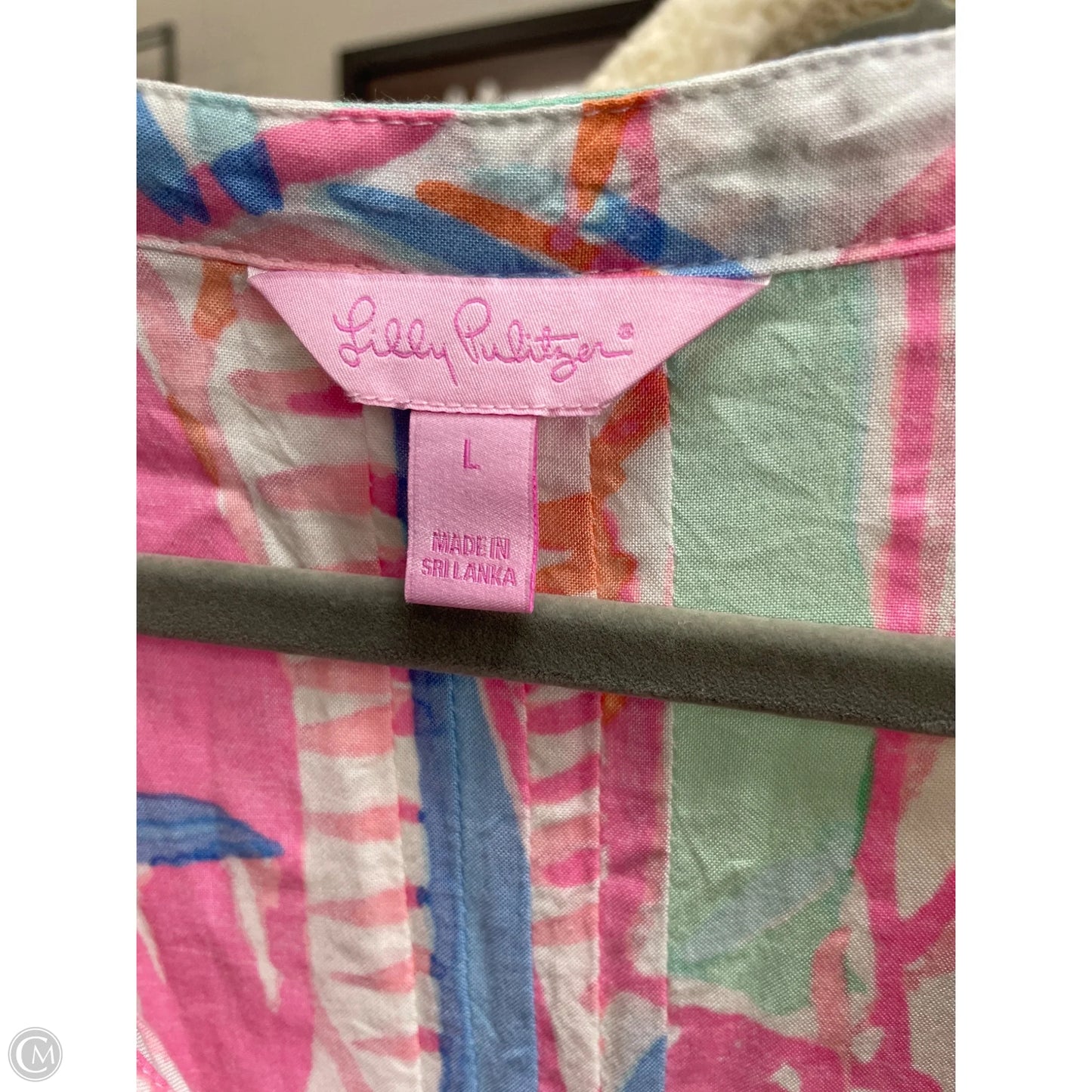 Dress Designer By Lilly Pulitzer In Blue & Pink, Size: L