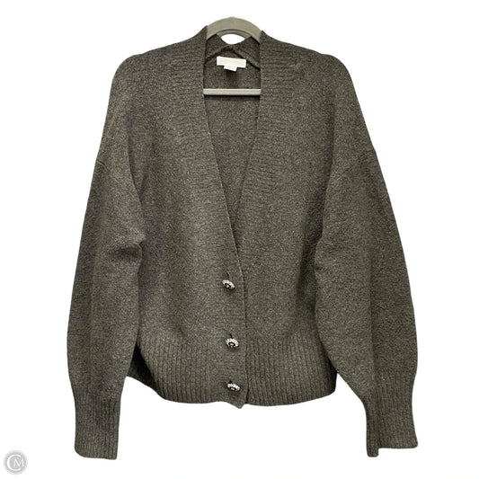 Sweater Cardigan By H&m In Grey, Size: L