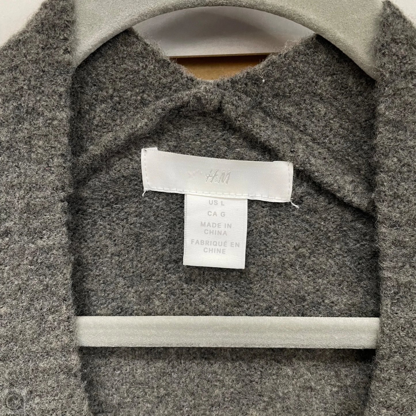 Sweater Cardigan By H&m In Grey, Size: L