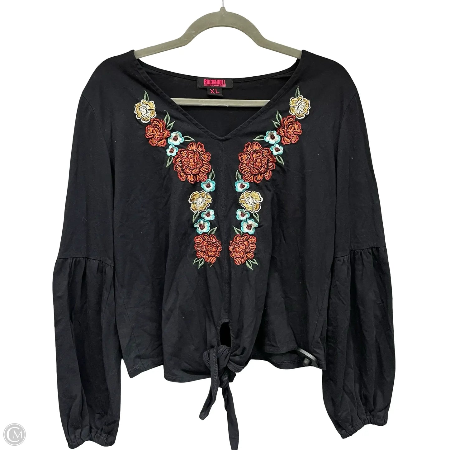 Top Long Sleeve By Rock & Roll In Black, Size: Xl