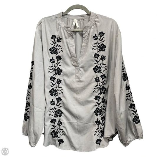 Top 3/4 Sleeve By Roper In Grey, Size: Xl