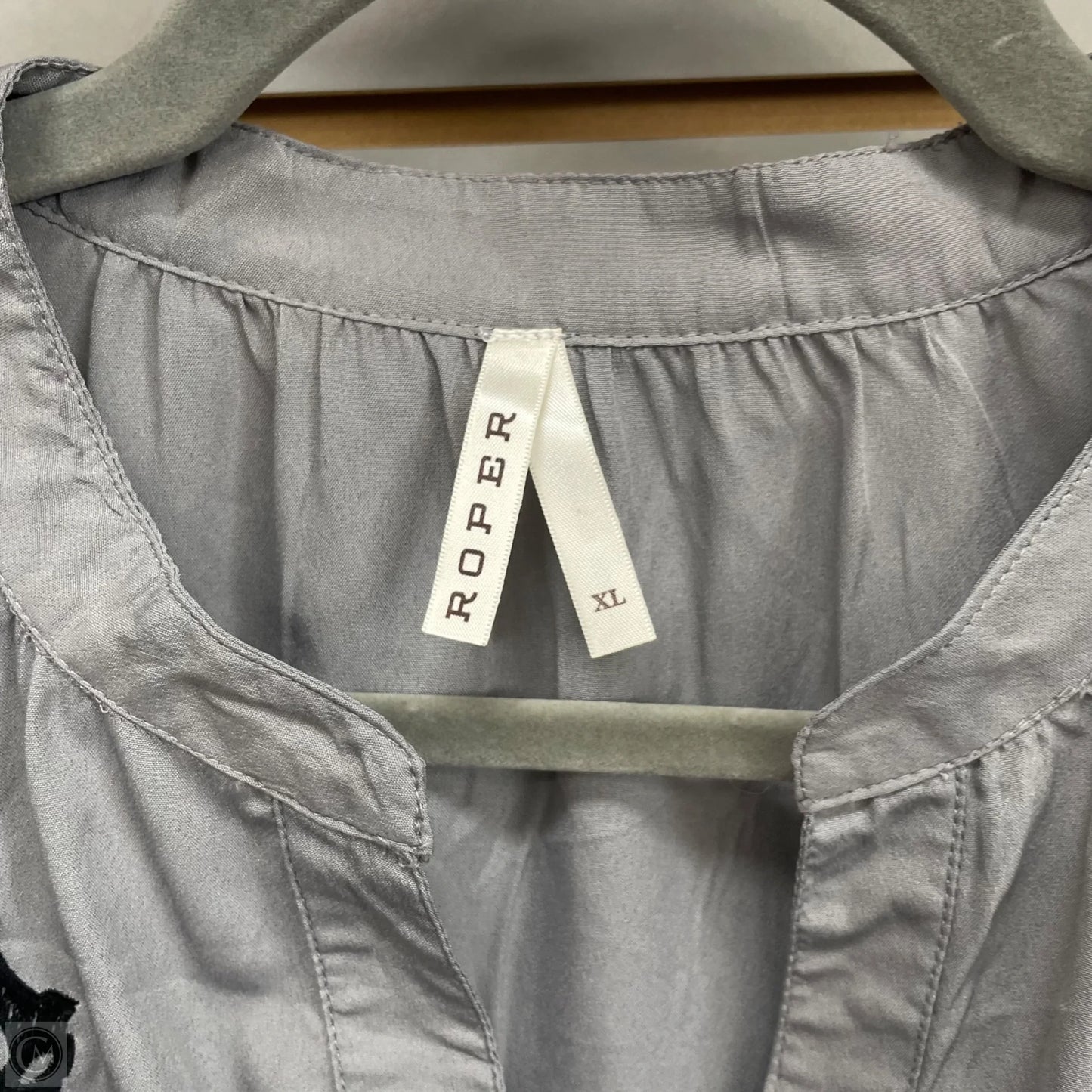 Top 3/4 Sleeve By Roper In Grey, Size: Xl