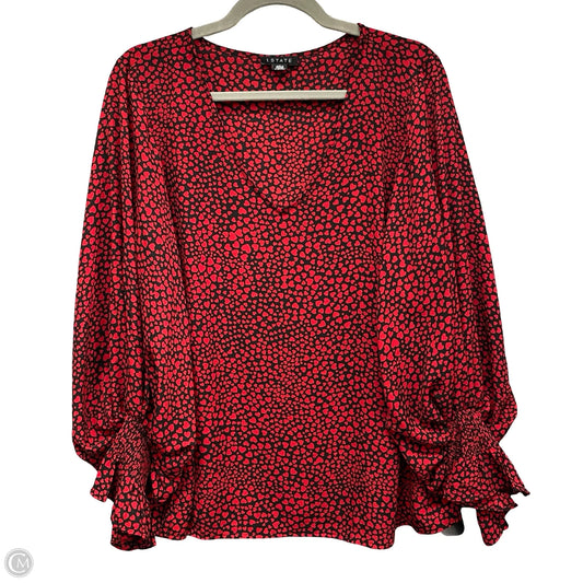 Top Long Sleeve By 1.state In Black & Red, Size: L